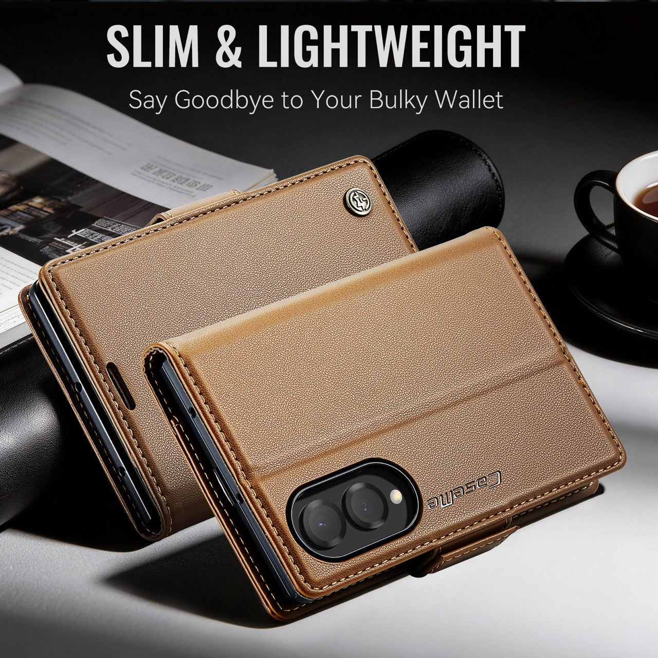 Samsung Galaxy Z Fold 8 CaseMe Retro Wallet Case [Brown]