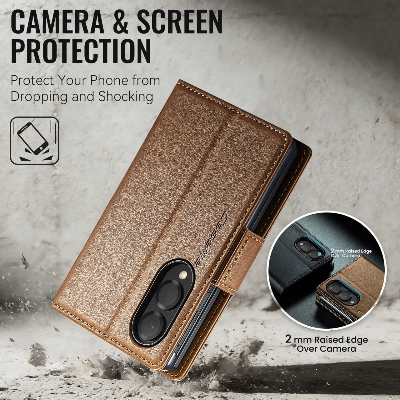 Samsung Galaxy Z Fold 8 CaseMe Retro Wallet Case [Brown]