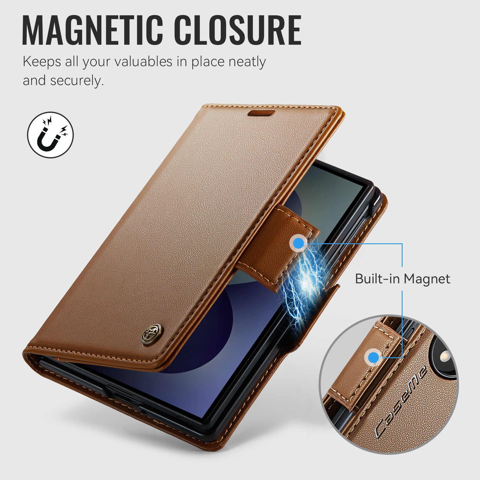 Samsung Galaxy Z Fold 8 CaseMe Retro Wallet Case [Brown]