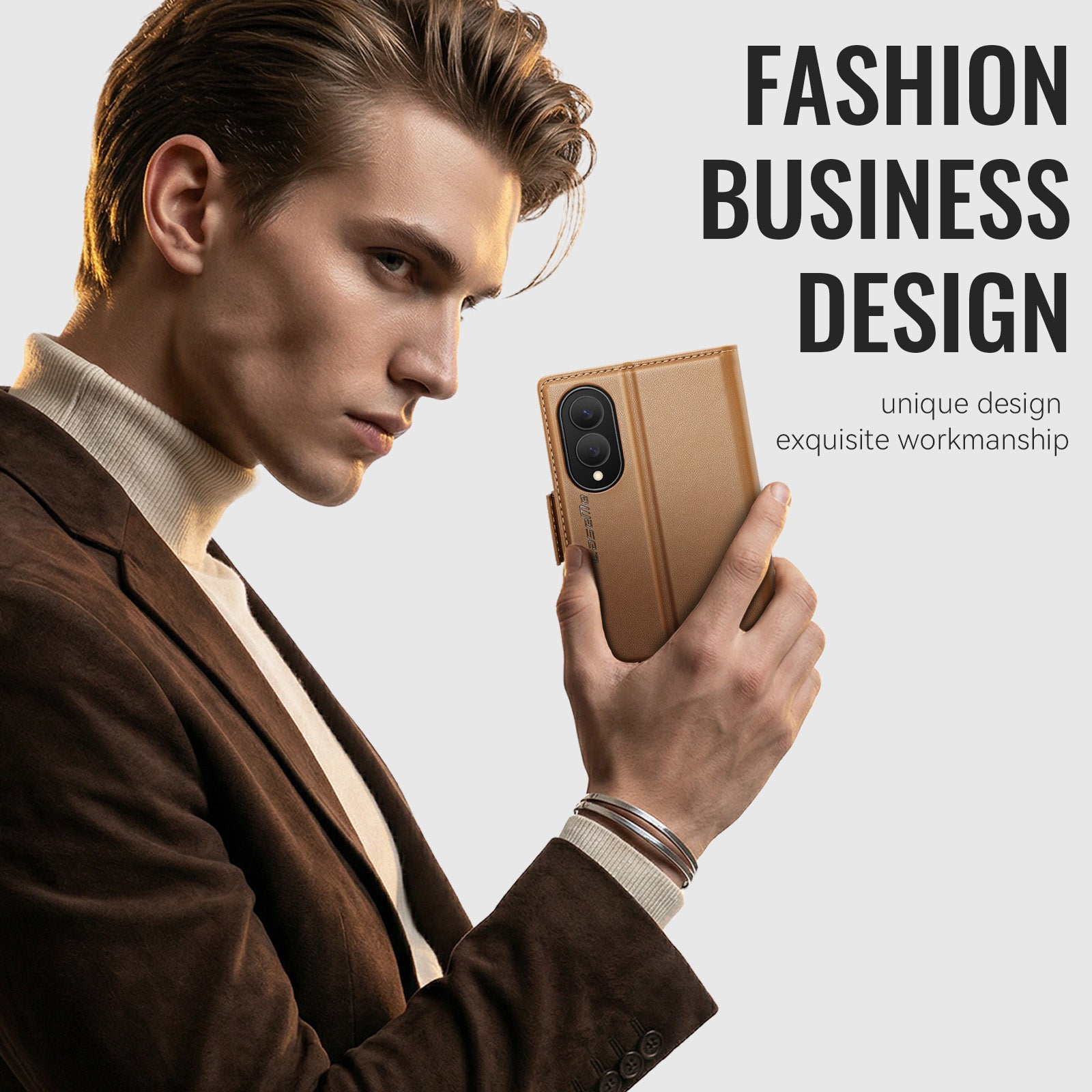 Samsung Galaxy Z Fold 8 CaseMe Retro Wallet Case [Brown]