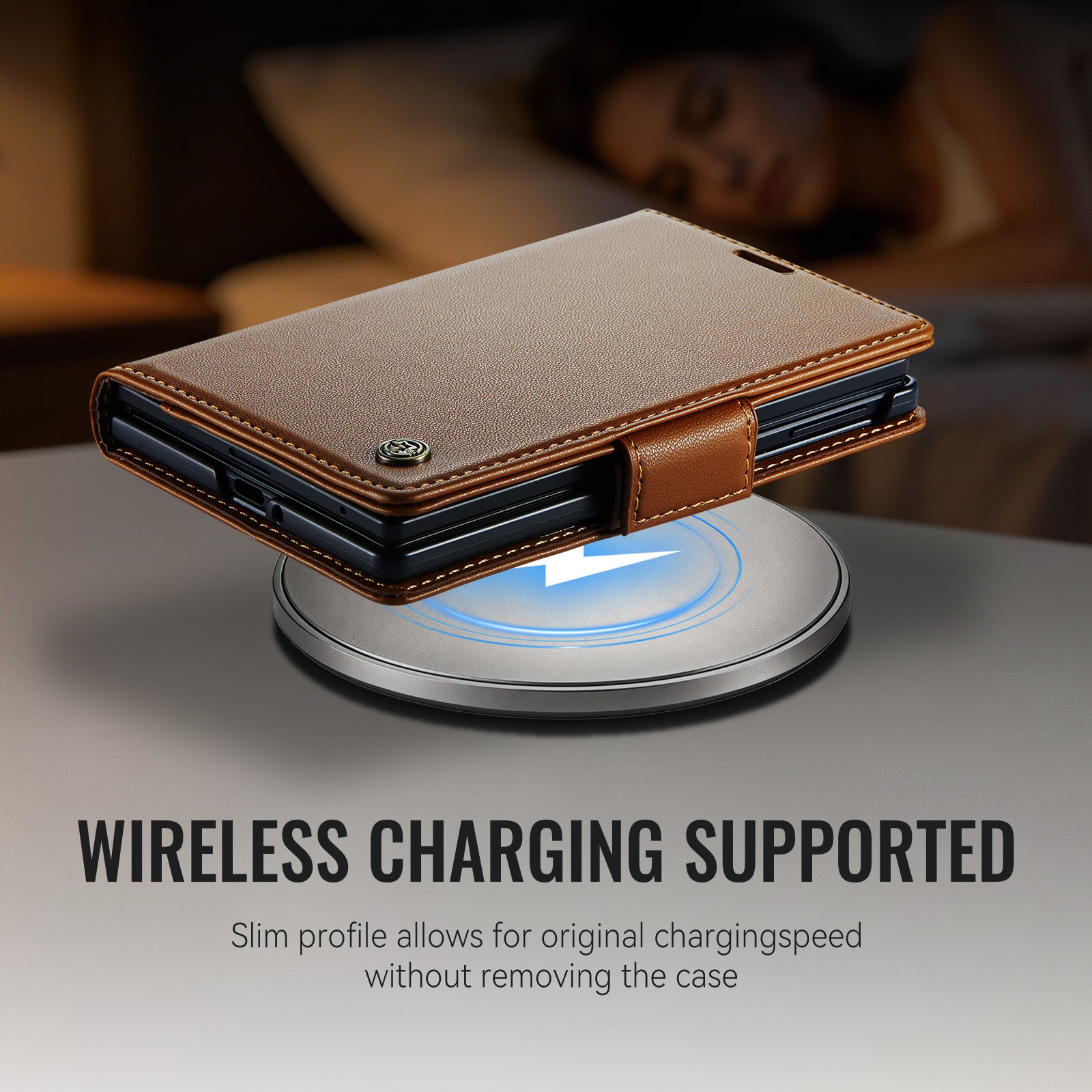 Samsung Galaxy Z Fold 8 CaseMe Retro Wallet Case [Brown]