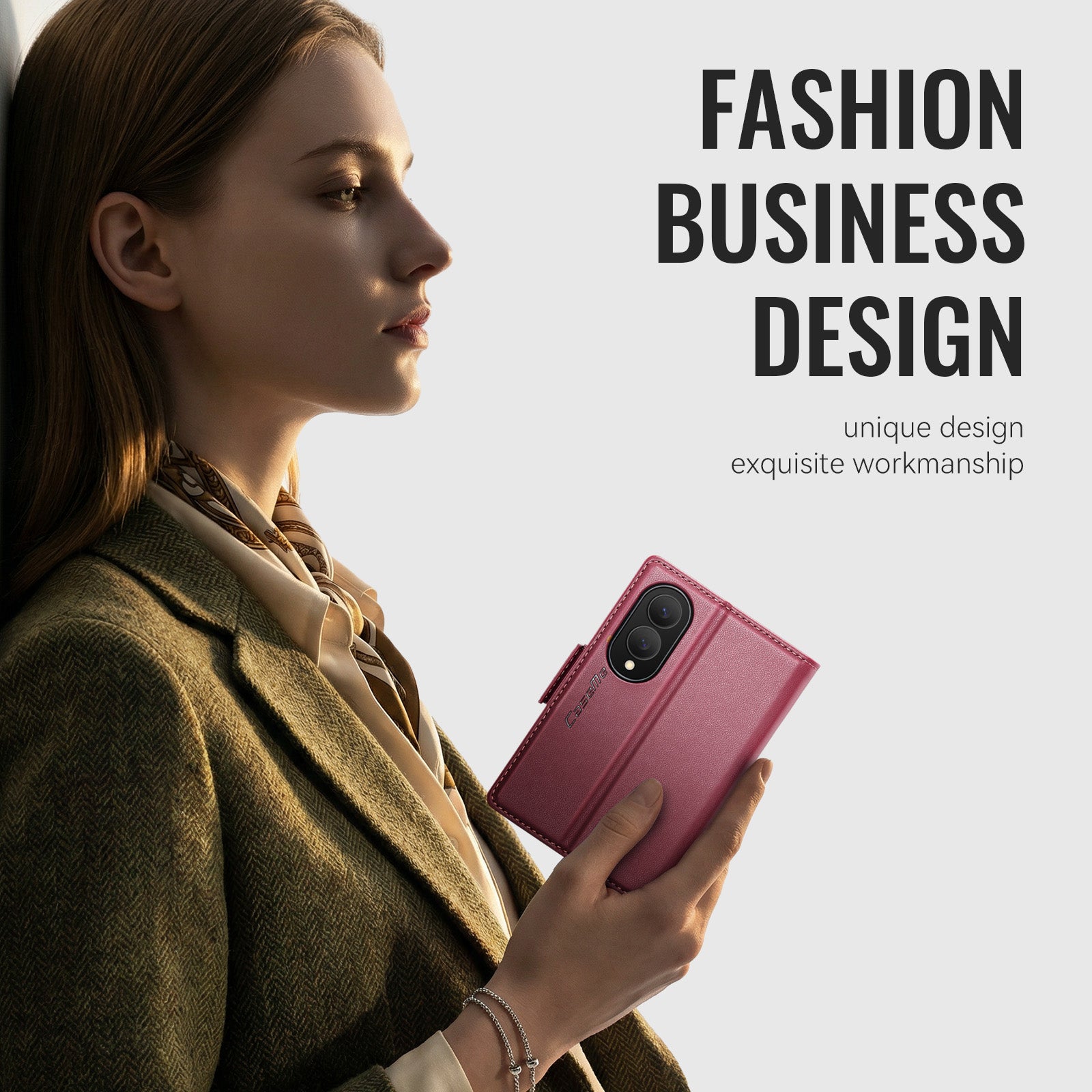Samsung Galaxy Z Fold 8 CaseMe Retro Wallet Case [Maroon]