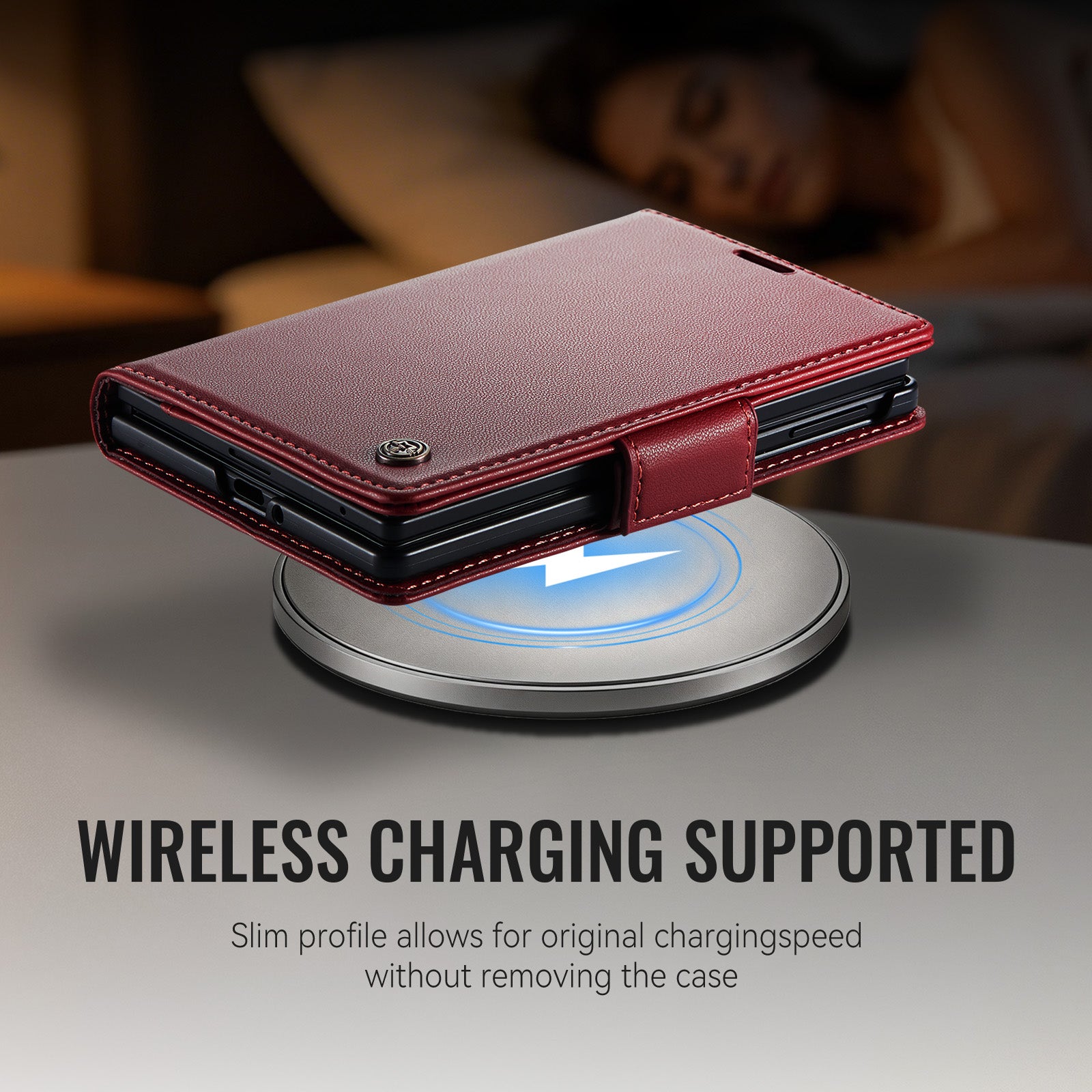 Samsung Galaxy Z Fold 8 CaseMe Retro Wallet Case [Maroon]