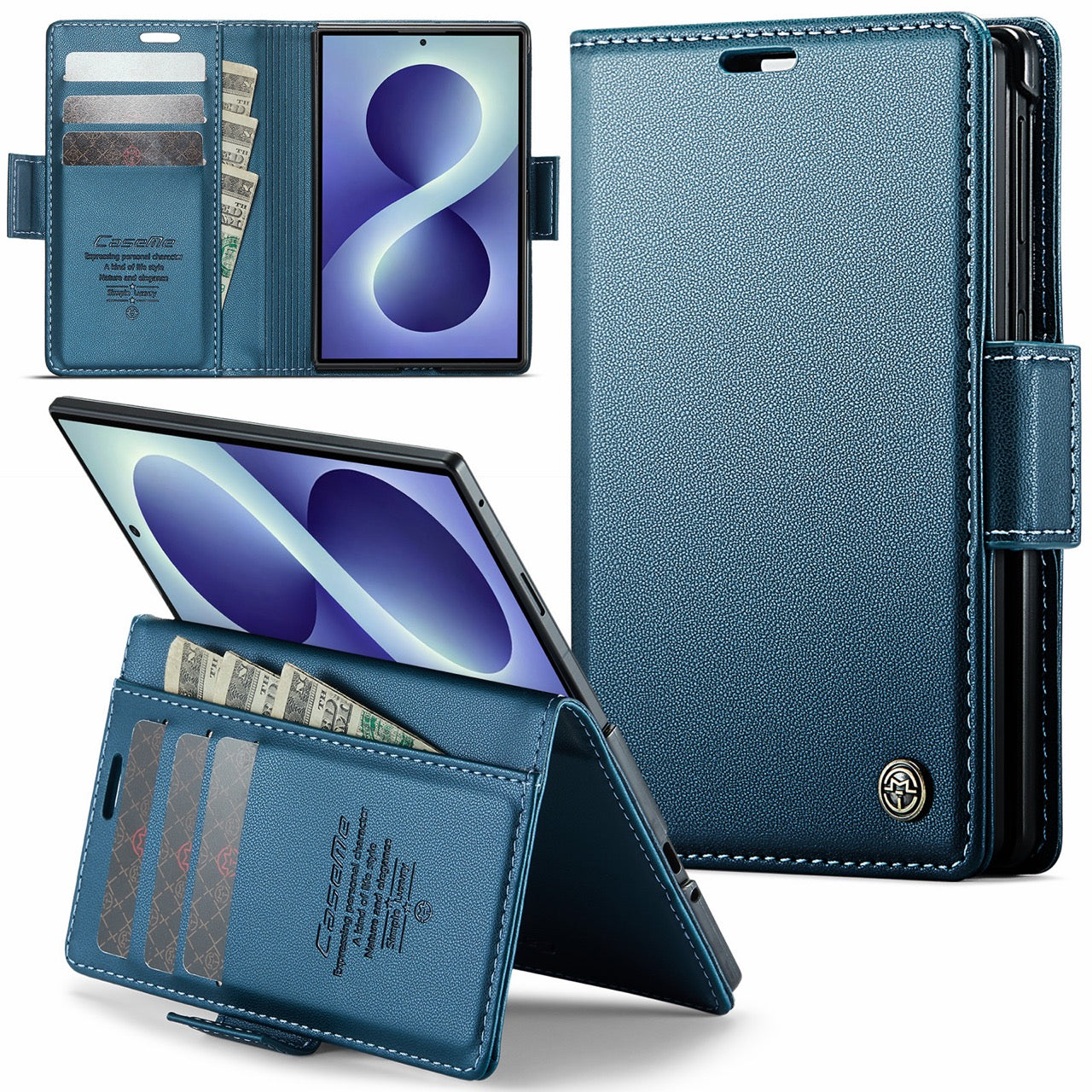 Samsung Galaxy Z Fold 8 CaseMe Retro Wallet Case [Navy]