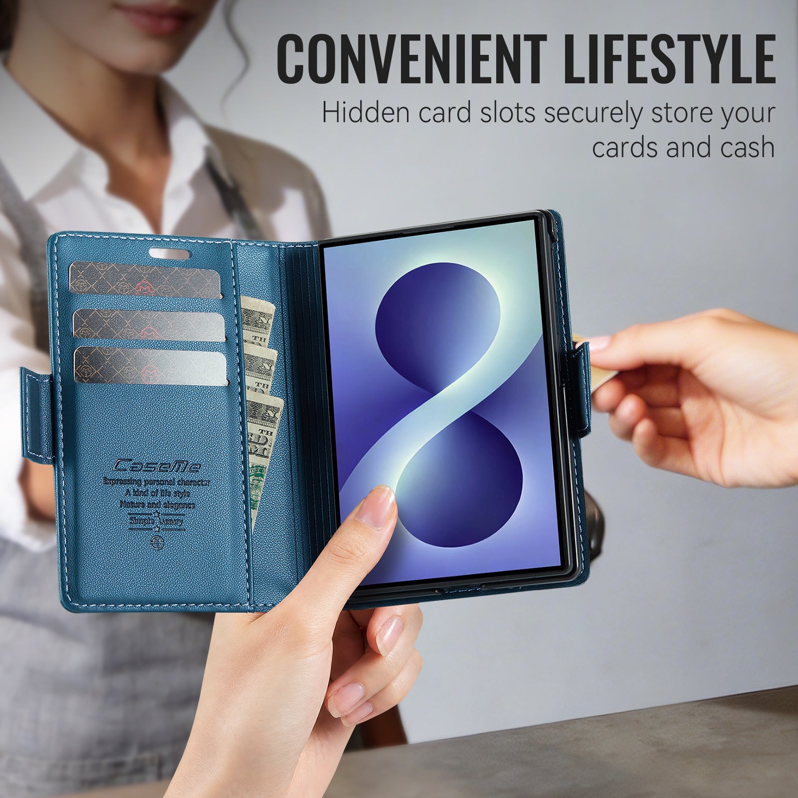 Samsung Galaxy Z Fold 8 CaseMe Retro Wallet Case [Navy]