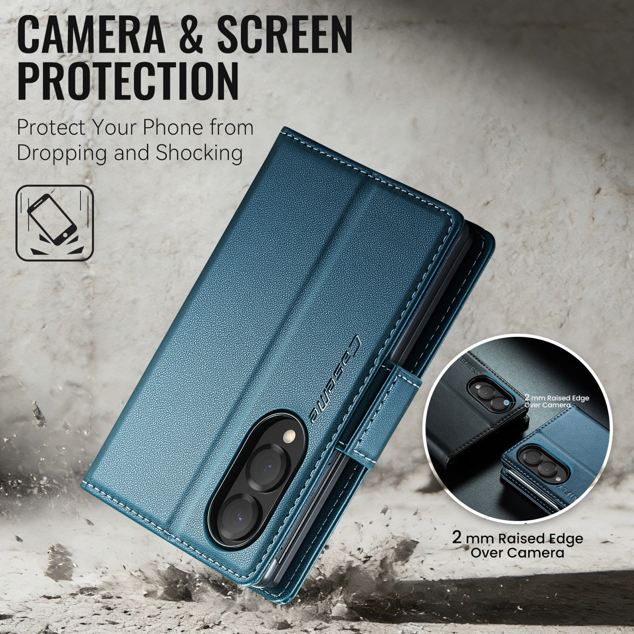 Samsung Galaxy Z Fold 8 CaseMe Retro Wallet Case [Navy]