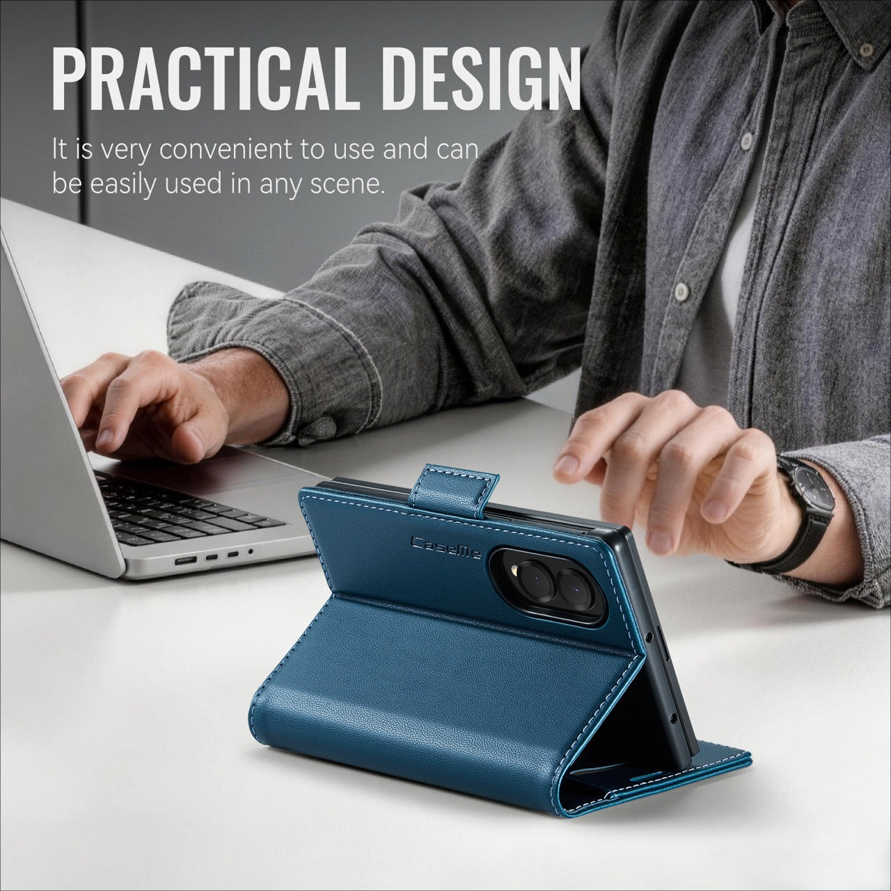 Samsung Galaxy Z Fold 8 CaseMe Retro Wallet Case [Navy]