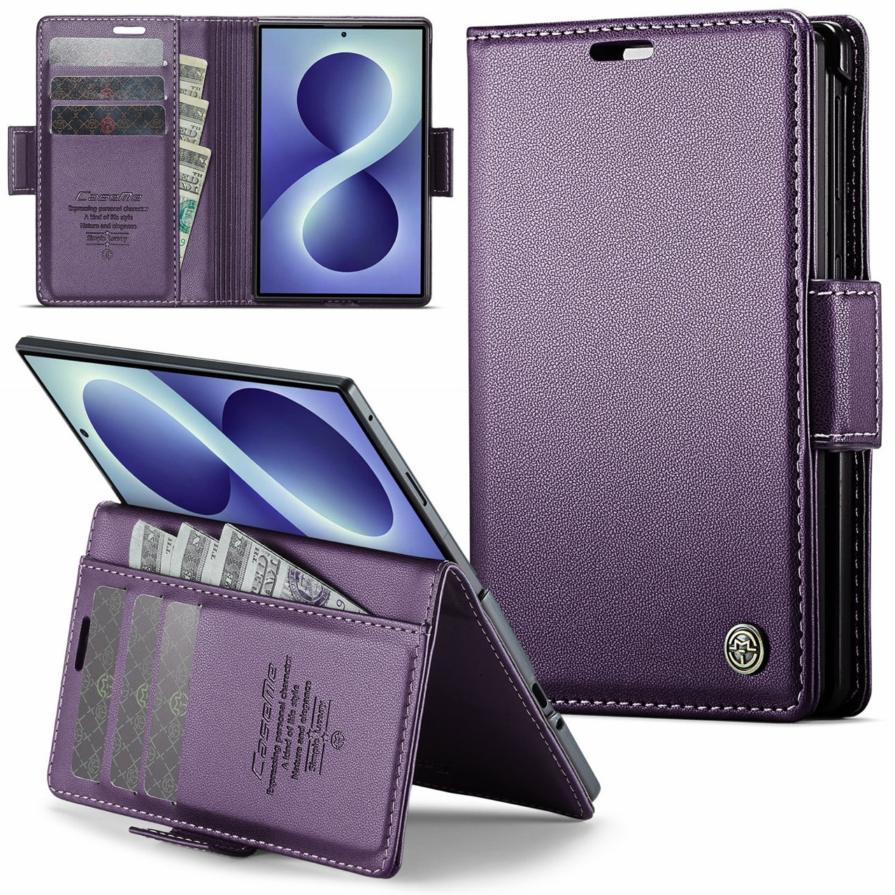 Samsung Galaxy Z Fold 8 CaseMe Retro Wallet Case [Purple]