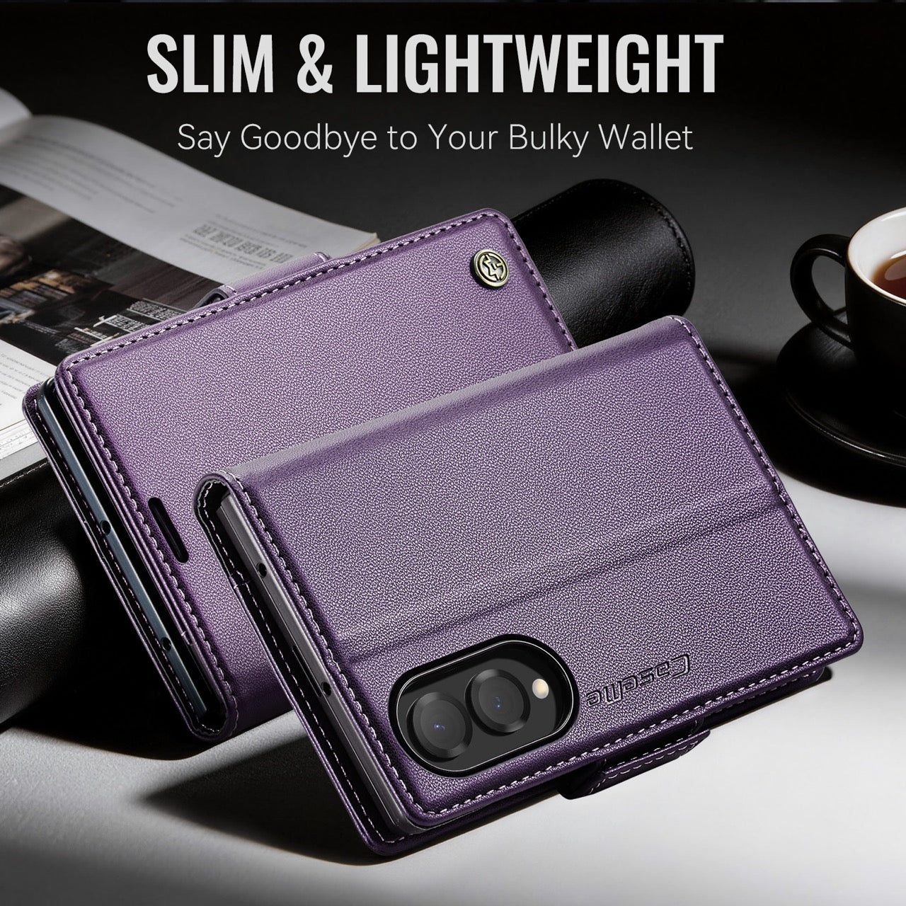 Samsung Galaxy Z Fold 8 CaseMe Retro Wallet Case [Purple]