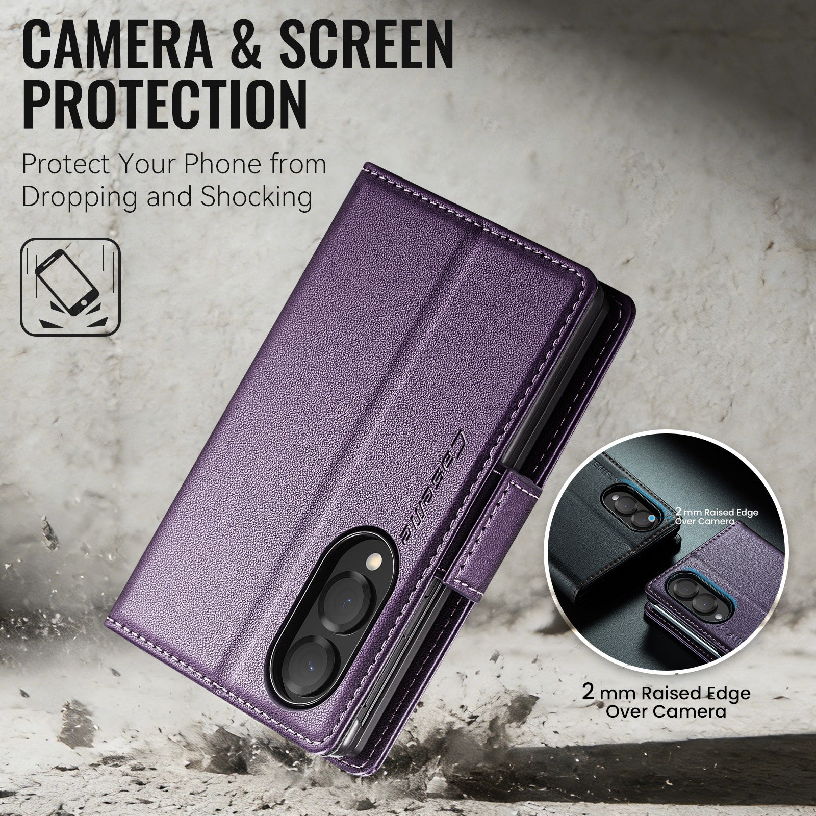 Samsung Galaxy Z Fold 8 CaseMe Retro Wallet Case [Purple]