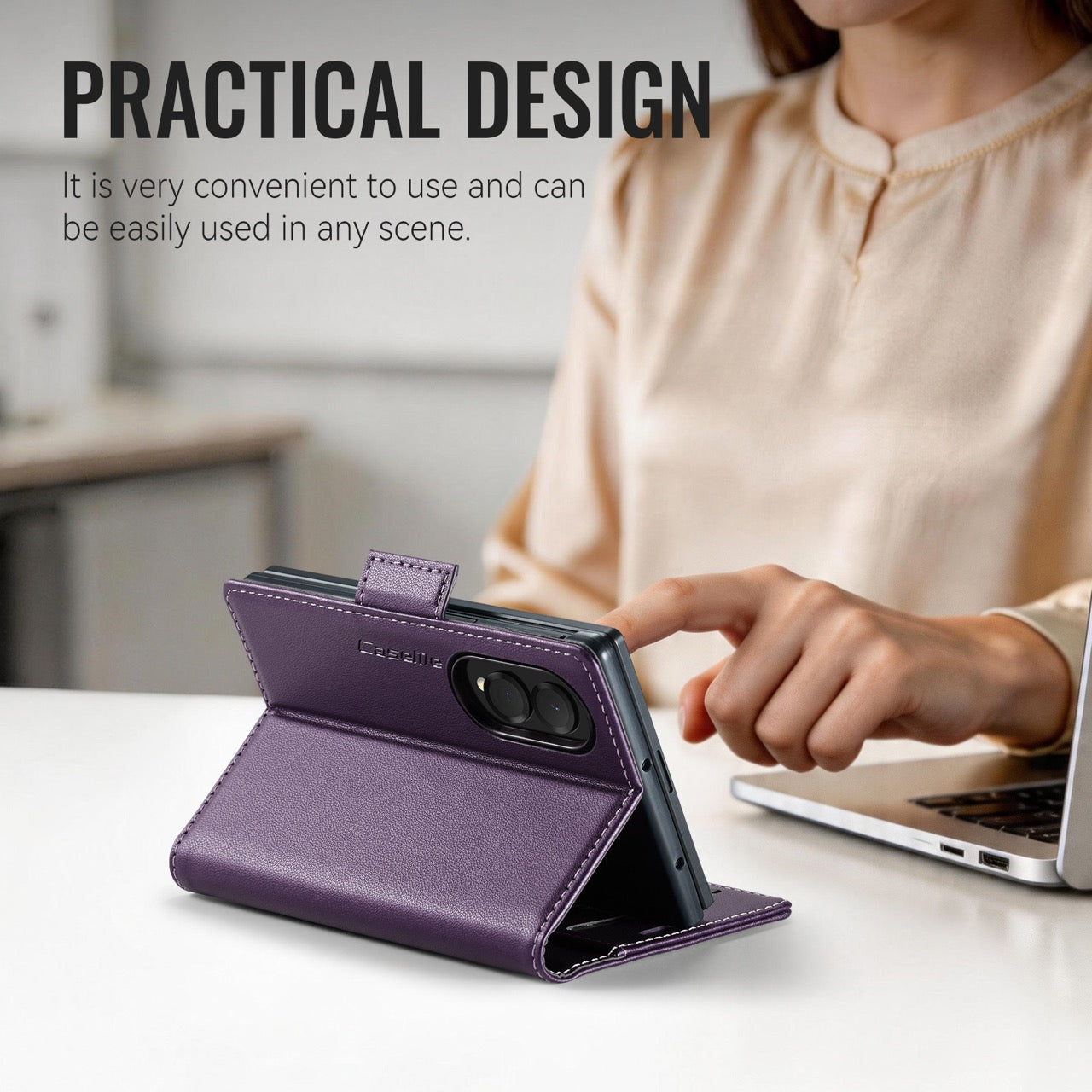 Samsung Galaxy Z Fold 8 CaseMe Retro Wallet Case [Purple]