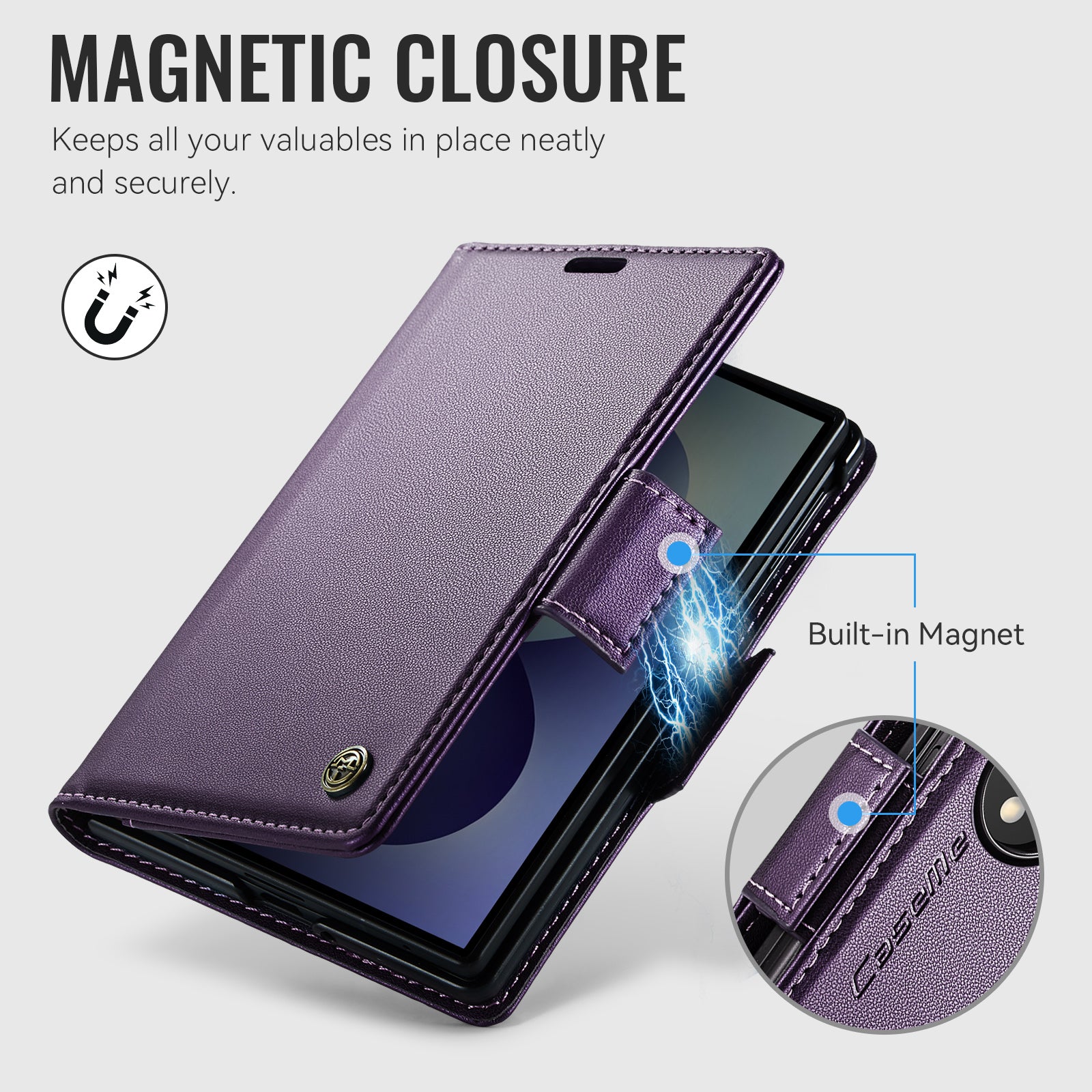Samsung Galaxy Z Fold 8 CaseMe Retro Wallet Case [Purple]