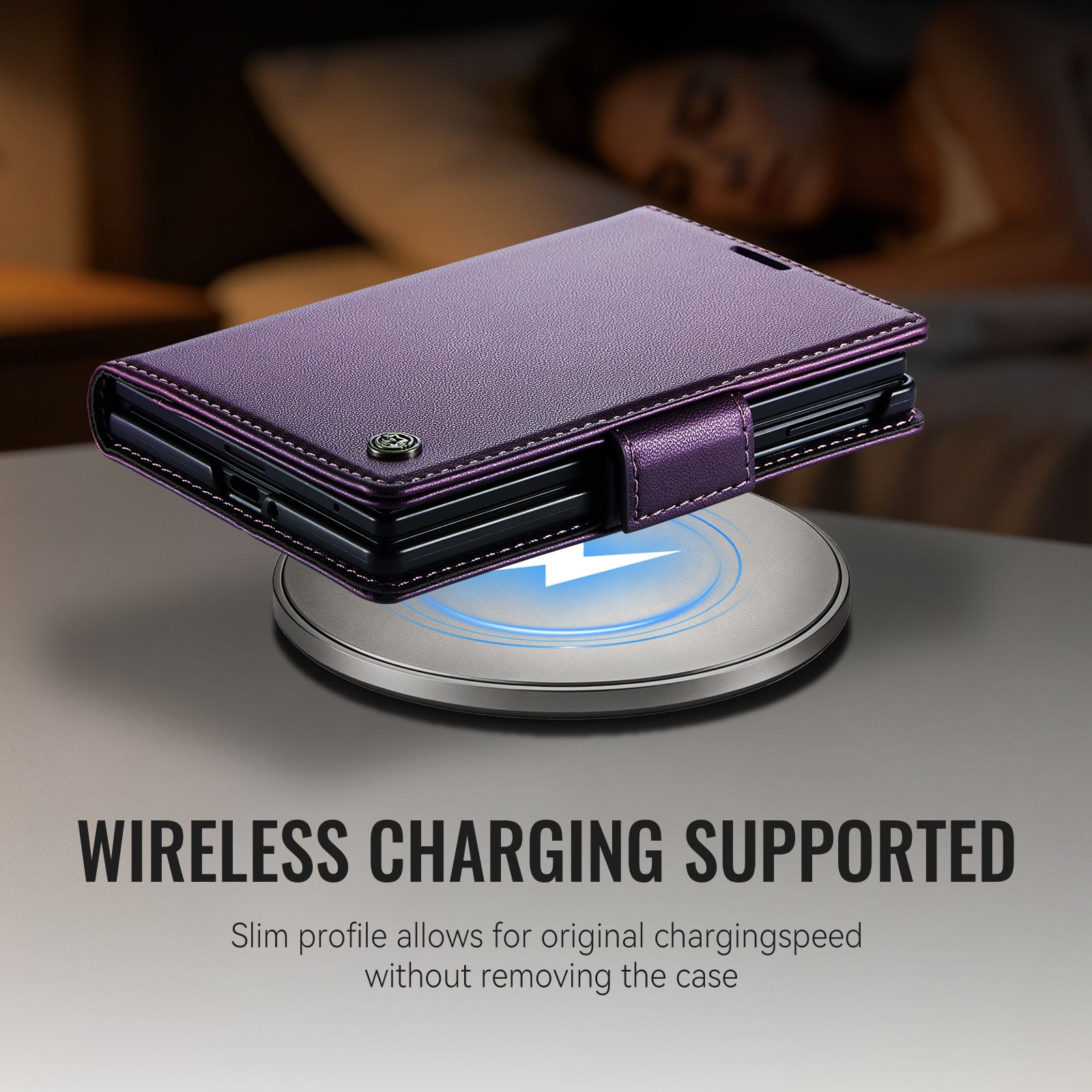 Samsung Galaxy Z Fold 8 CaseMe Retro Wallet Case [Purple]