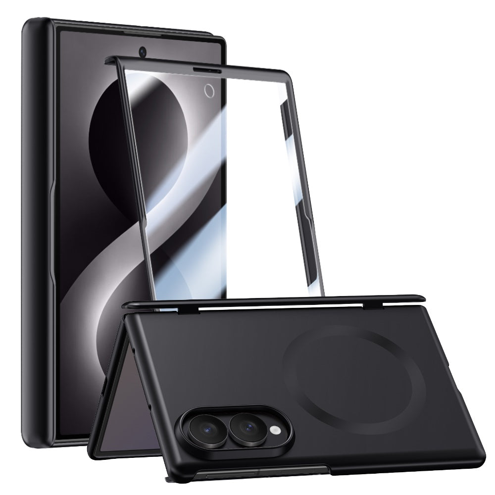 Samsung Galaxy Z Fold 8 Magnetic Skin-Feel Case - Hinge Shield with Built-in Glass [Black]