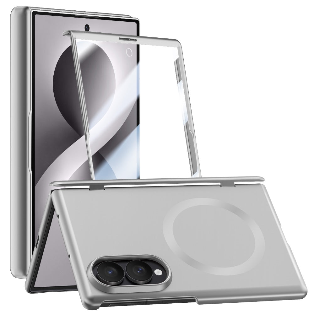 Samsung Galaxy Z Fold 8 Magnetic Skin-Feel Case - Hinge Shield with Built-in Glass [Grey]