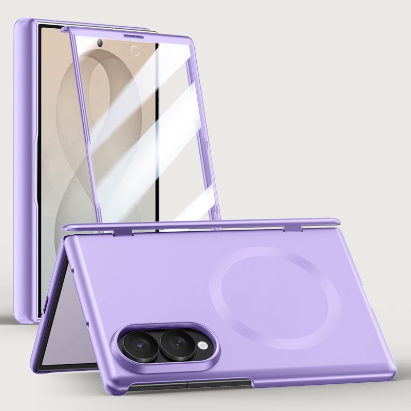Samsung Galaxy Z Fold 8 Magnetic Skin-Feel Case - Hinge Shield with Built-in Glass [Black]