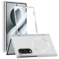 Samsung Galaxy Z Fold 8 Magnetic Skin-Feel Case - Hinge Shield with Built-in Glass [White] - White
