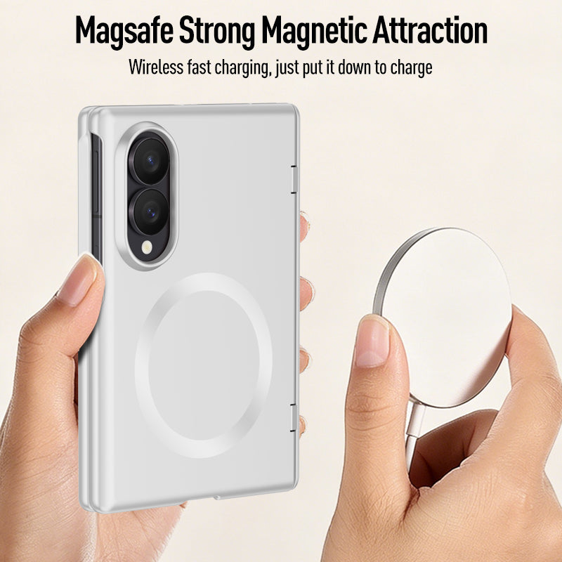 Samsung Galaxy Z Fold 8 Magnetic Skin-Feel Case - Hinge Shield with Built-in Glass [Black]