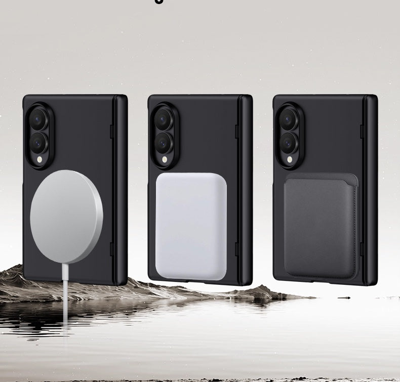 Samsung Galaxy Z Fold 8 Magnetic Skin-Feel Case - Hinge Shield with Built-in Glass [Black]