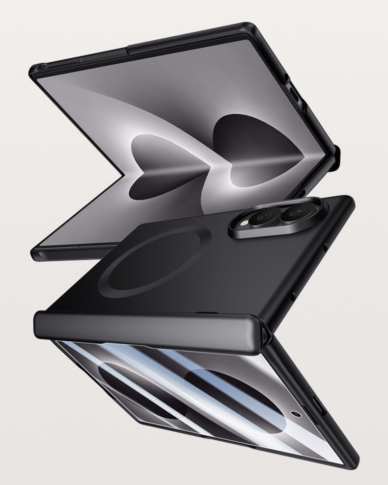 Samsung Galaxy Z Fold 8 Magnetic Skin-Feel Case - Hinge Shield with Built-in Glass [Black]