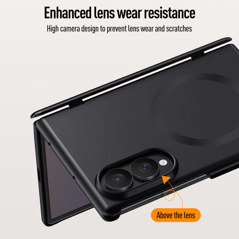 Samsung Galaxy Z Fold 8 Magnetic Skin-Feel Case - Hinge Shield with Built-in Glass [Black]