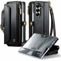 Galaxy Z Fold 8 Ultra CaseMe Crossbody Wallet Case with Strap, Card Slots & Zipper Pocket [Black] - Black