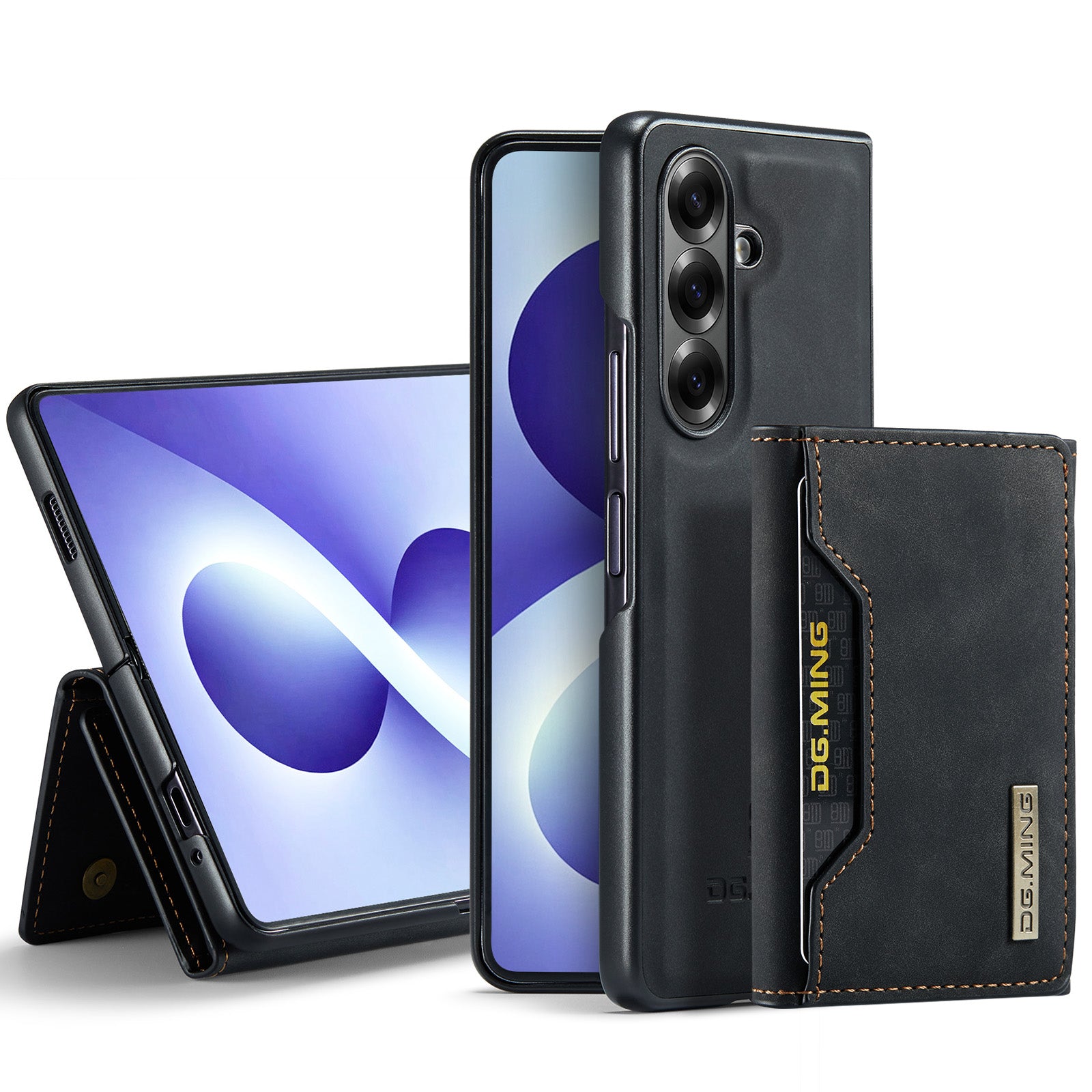Samsung Galaxy Z Fold 8 Ultra DG.MING Detachable Wallet Leather Case [Black]