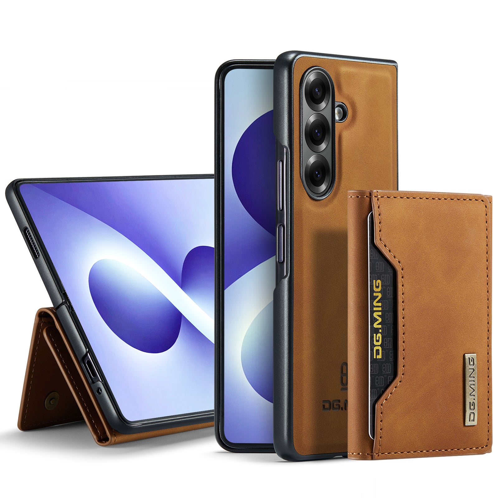 Samsung Galaxy Z Fold 8 Ultra DG.MING Detachable Wallet Leather Case [Brown]