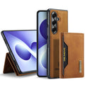 Samsung Galaxy Z Fold 8 Ultra DG.MING Detachable Wallet Leather Case [Brown] - Brown