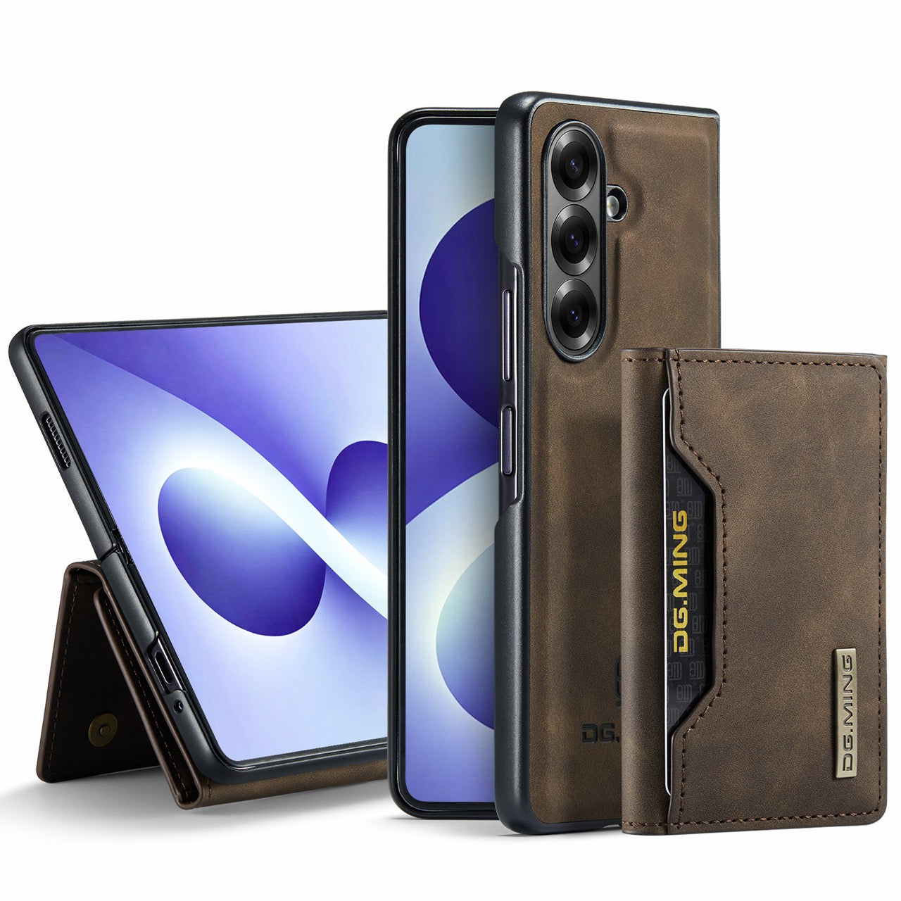 Samsung Galaxy Z Fold 8 Ultra DG.MING Detachable Wallet Leather Case [Coffee]