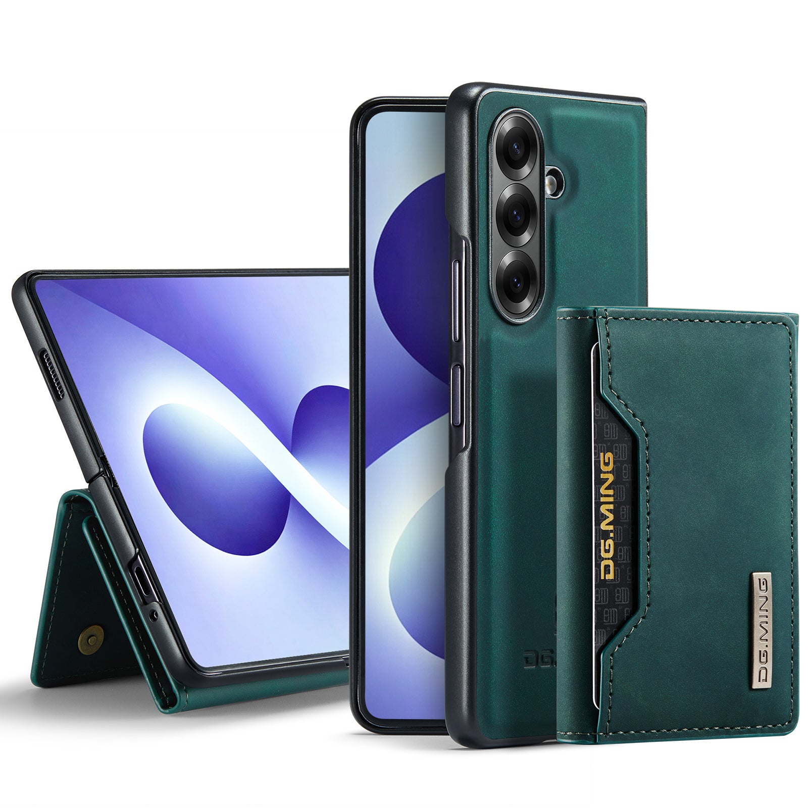 Samsung Galaxy Z Fold 8 Ultra DG.MING Detachable Wallet Leather Case [Green]