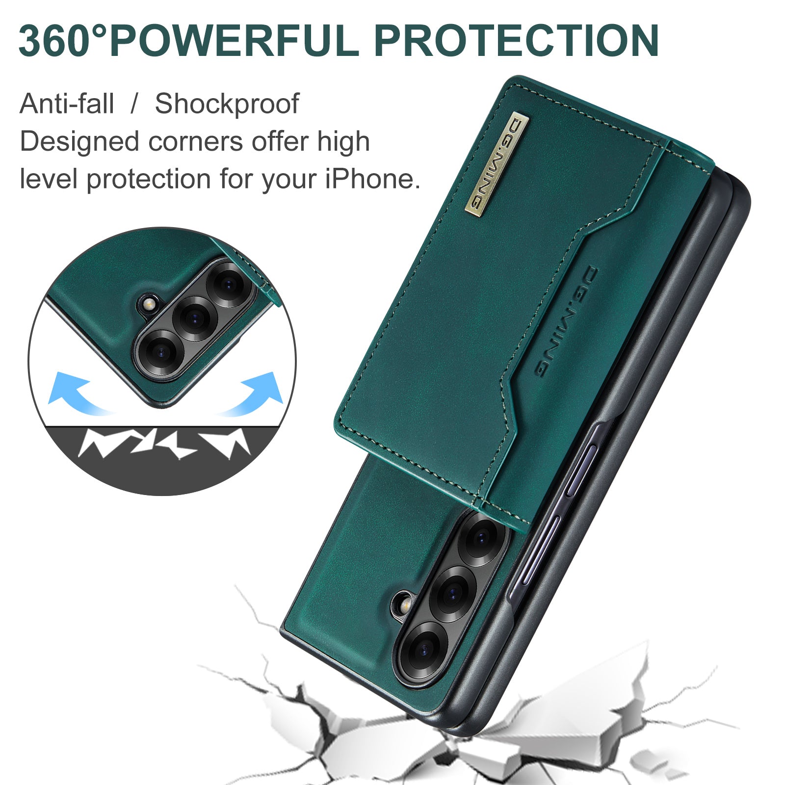 Samsung Galaxy Z Fold 8 Ultra DG.MING Detachable Wallet Leather Case [Green]