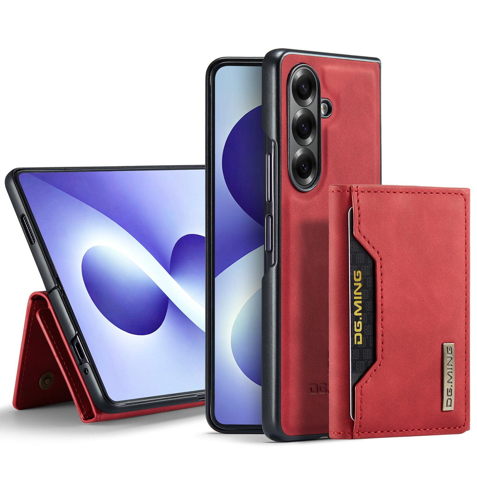 Samsung Galaxy Z Fold 8 Ultra DG.MING Detachable Wallet Leather Case [Red]