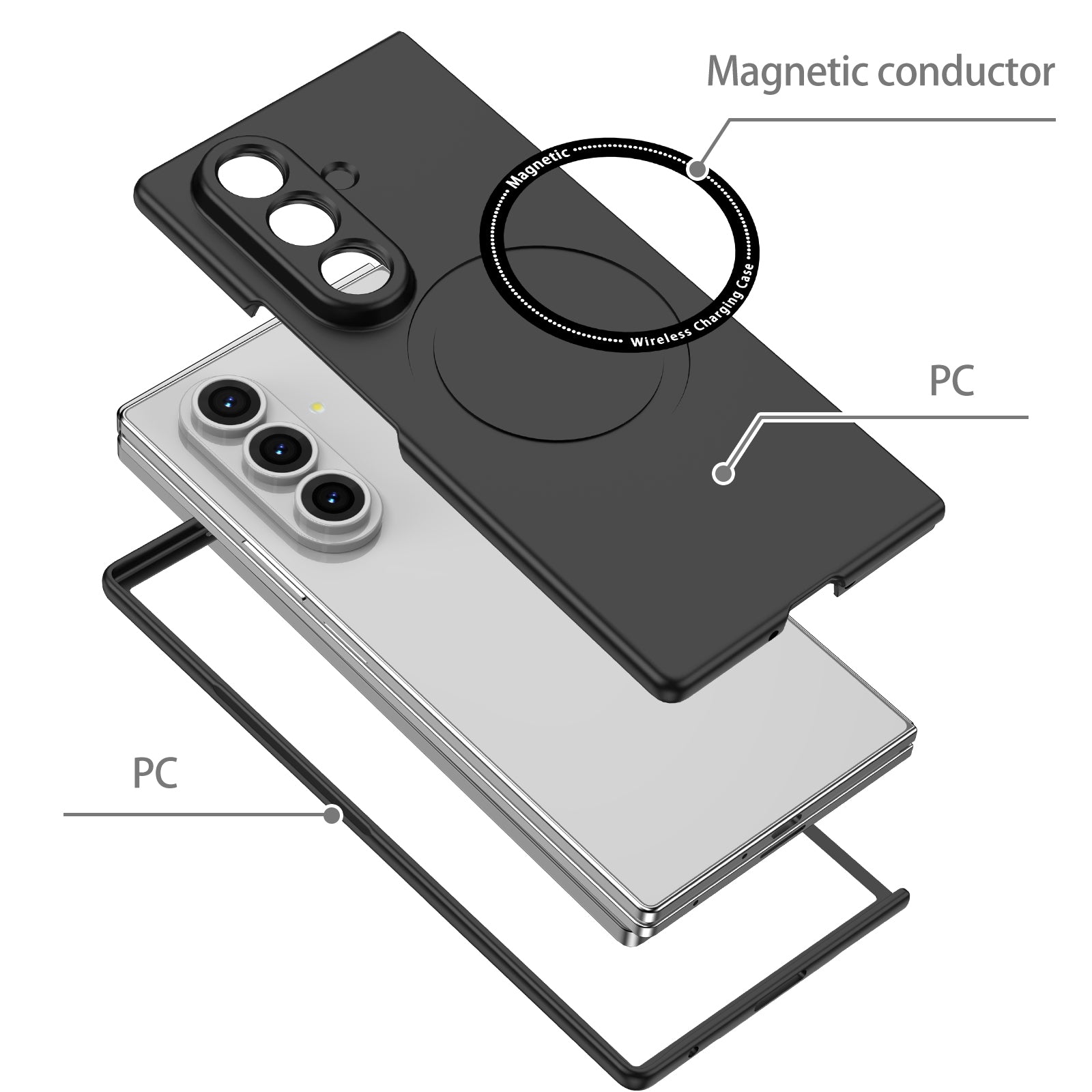 Samsung Galaxy Z Fold 8 Ultra Magnetic Ring Case [Black]