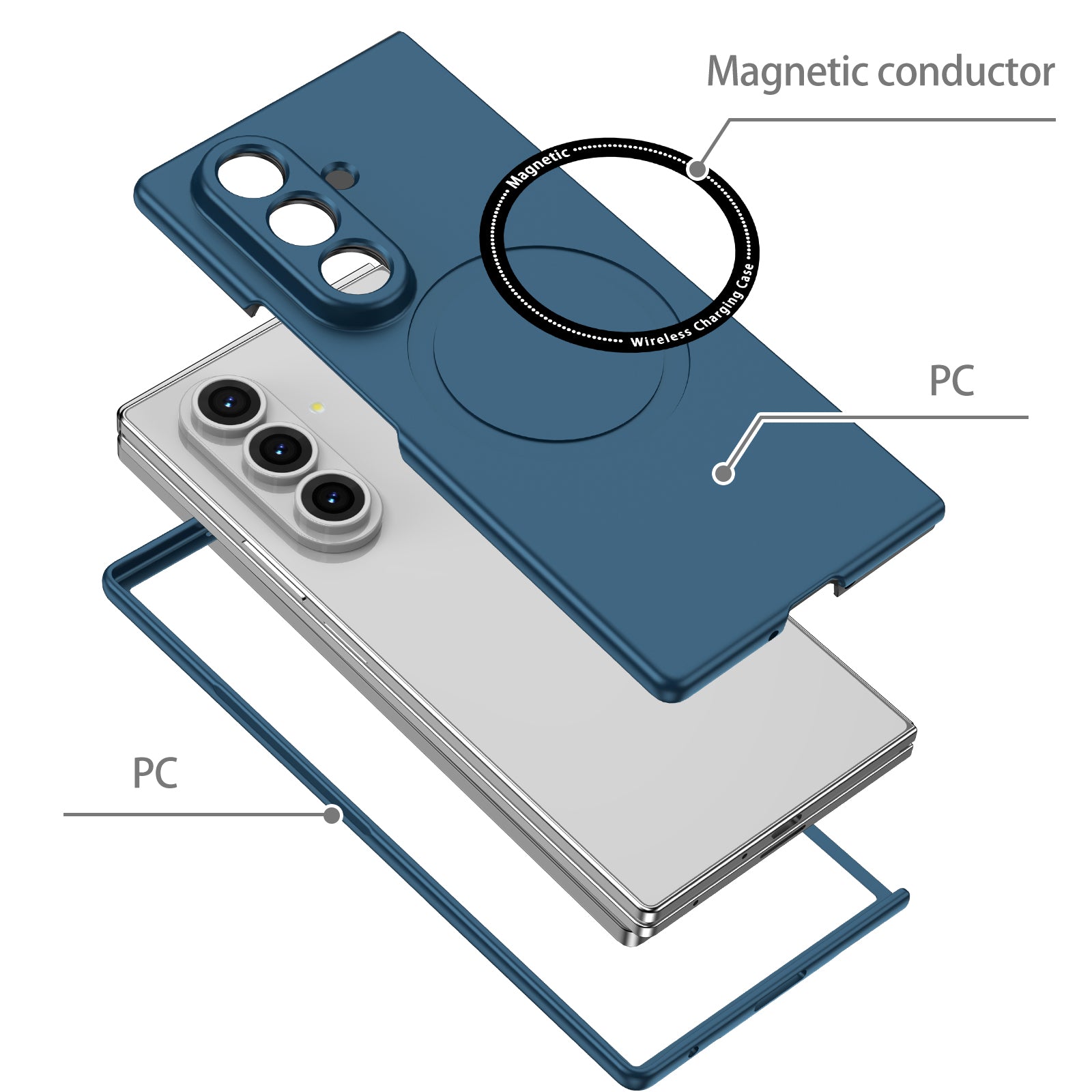 Samsung Galaxy Z Fold 8 Ultra Magnetic Ring Case [Navy]