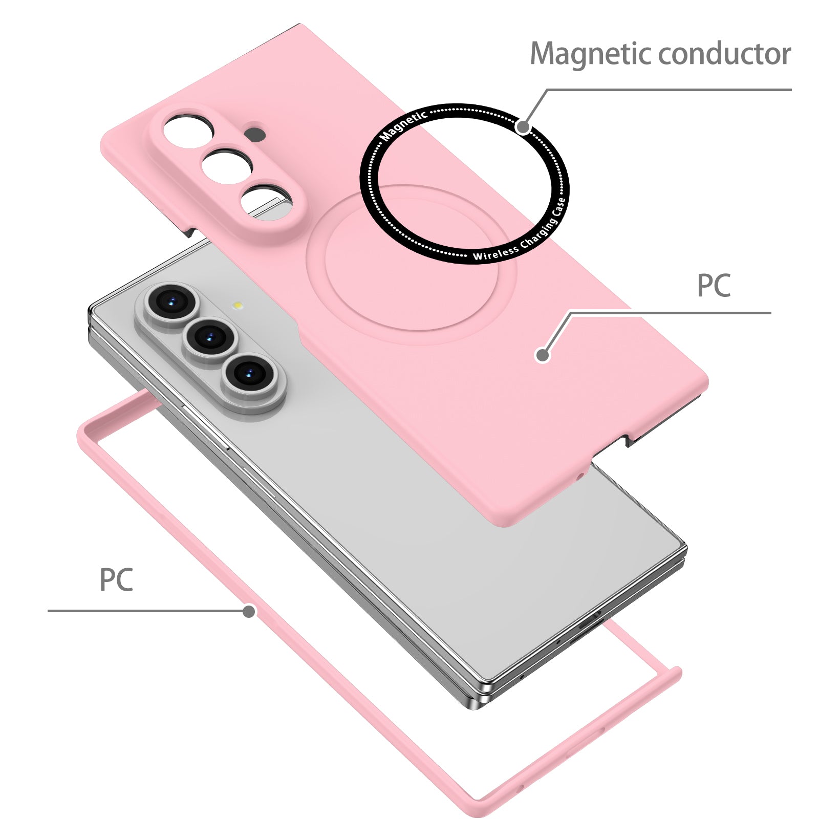 Samsung Galaxy Z Fold 8 Ultra Magnetic Ring Case [Pink]