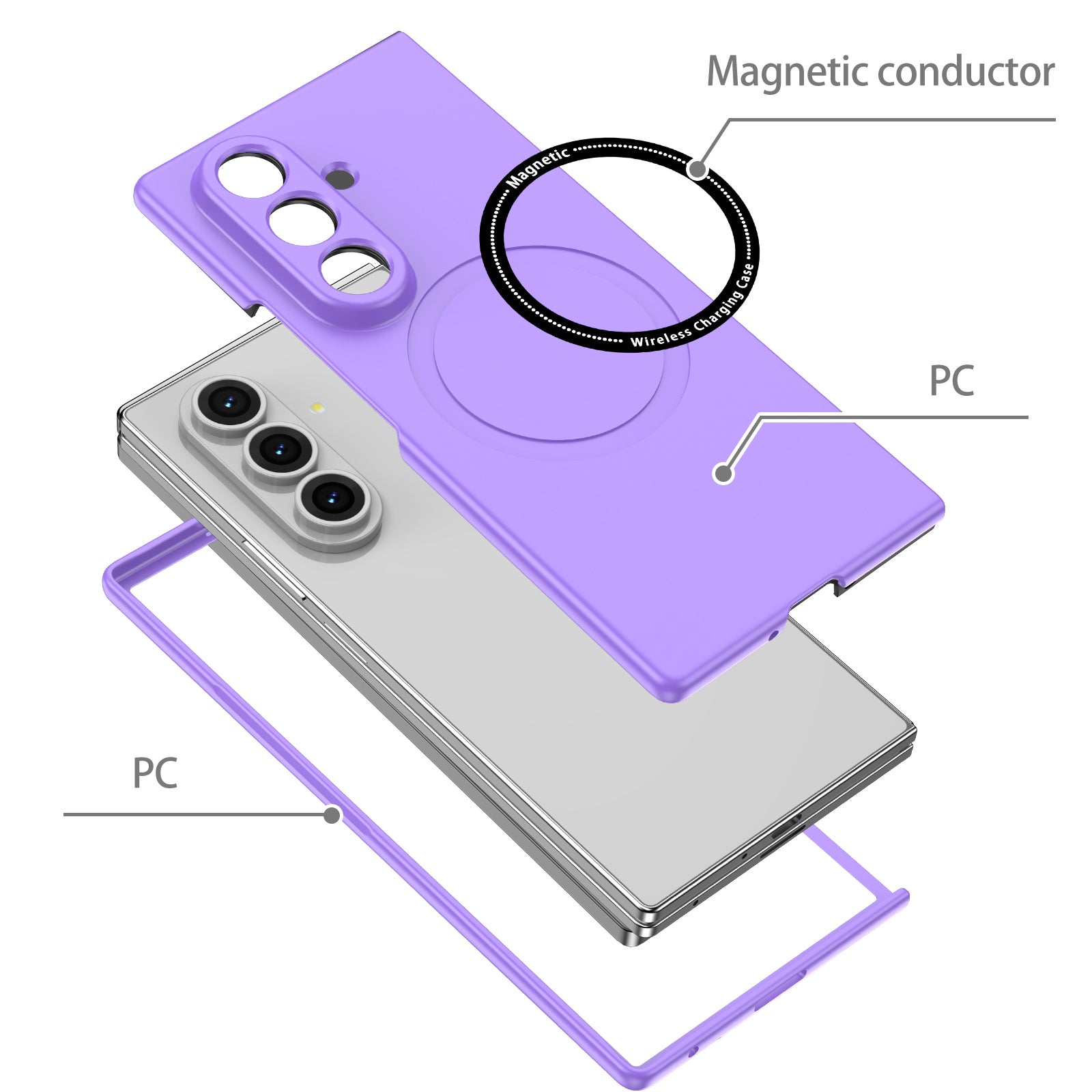 Samsung Galaxy Z Fold 8 Ultra Magnetic Ring Case [Purple]