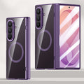 Samsung Galaxy Z Fold 8 Ultra Clear MagSafe Hinge Case with Built-in Tempered Glass [Black] - Purple