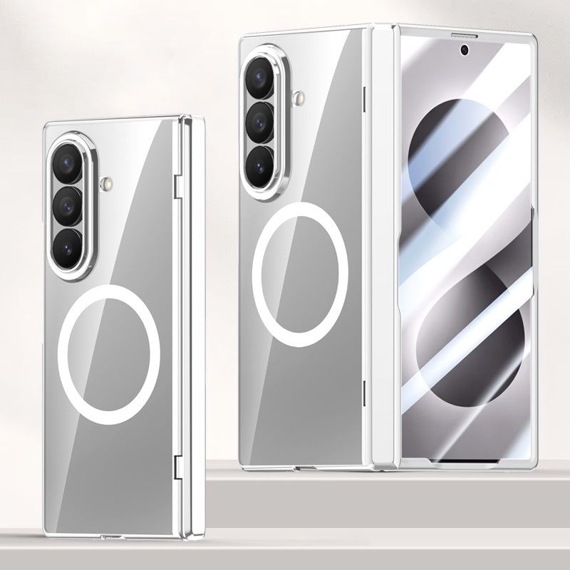 Samsung Galaxy Z Fold 8 Ultra Clear MagSafe Hinge Case with Built-in Tempered Glass [Silver]