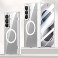 Samsung Galaxy Z Fold 8 Ultra Clear MagSafe Hinge Case with Built-in Tempered Glass [Silver] - Silver