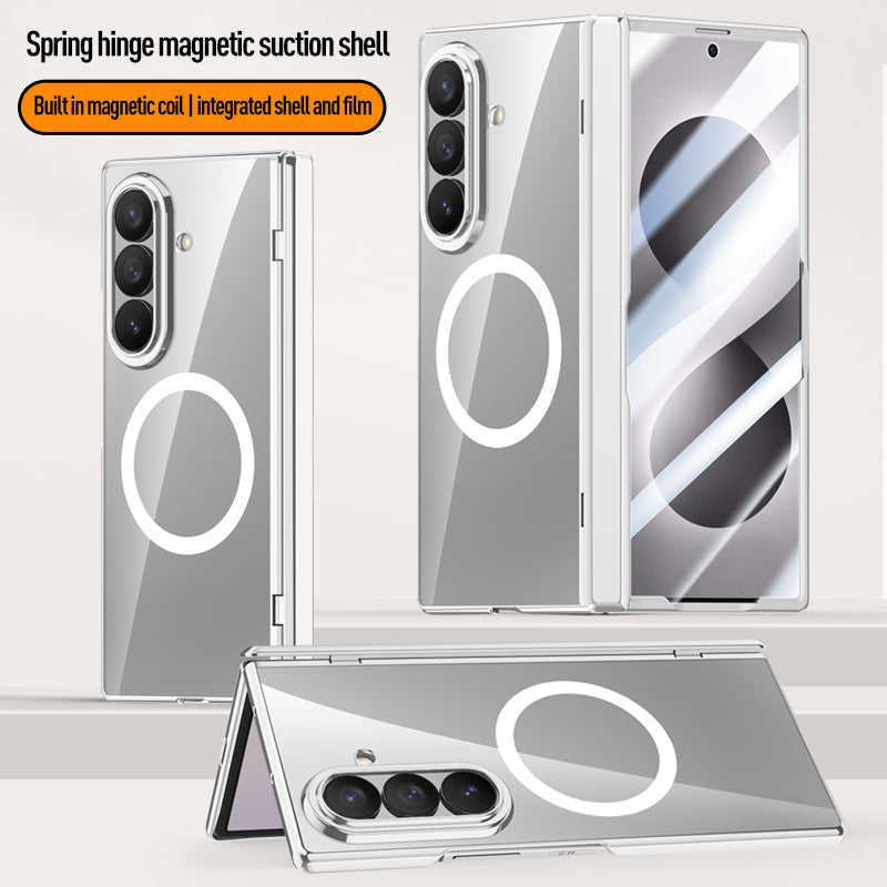 Samsung Galaxy Z Fold 8 Ultra Clear MagSafe Hinge Case with Built-in Tempered Glass [Black]