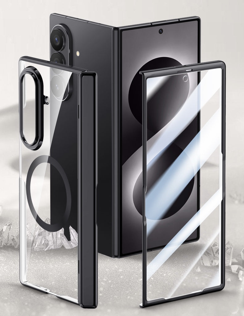 Samsung Galaxy Z Fold 8 Ultra Clear MagSafe Hinge Case with Built-in Tempered Glass [Black]