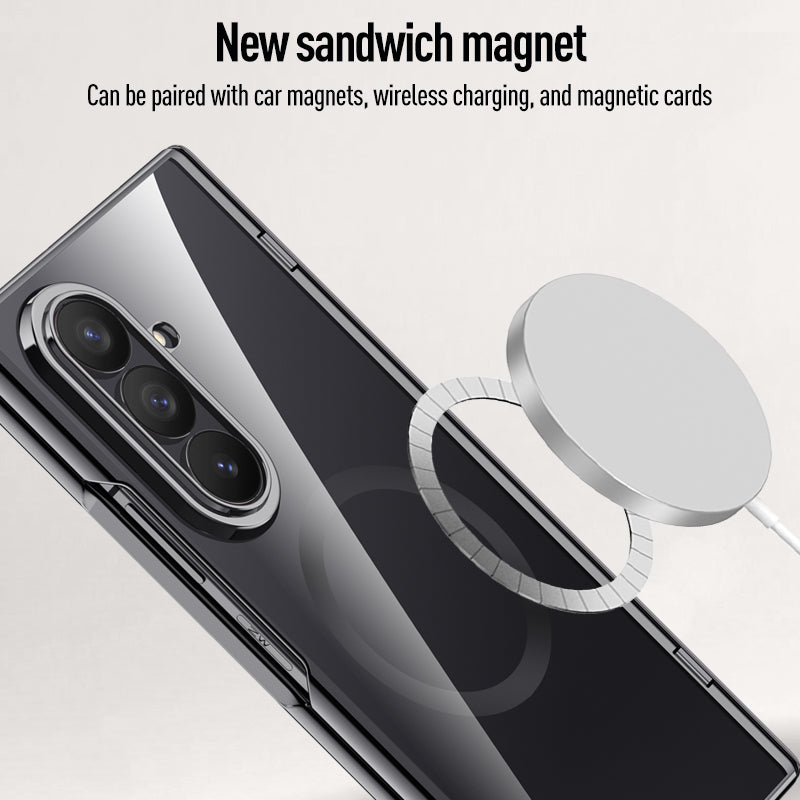 Samsung Galaxy Z Fold 8 Ultra Clear MagSafe Hinge Case with Built-in Tempered Glass [Black]