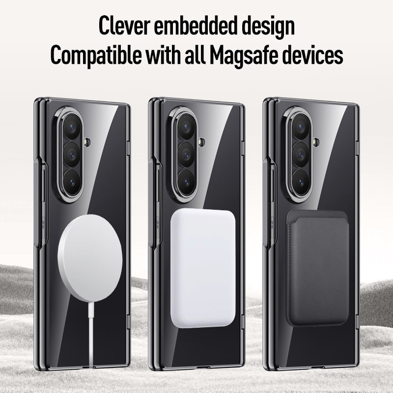 Samsung Galaxy Z Fold 8 Ultra Clear MagSafe Hinge Case with Built-in Tempered Glass [Black]