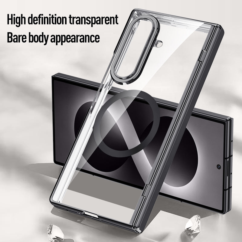 Samsung Galaxy Z Fold 8 Ultra Clear MagSafe Hinge Case with Built-in Tempered Glass [Black]