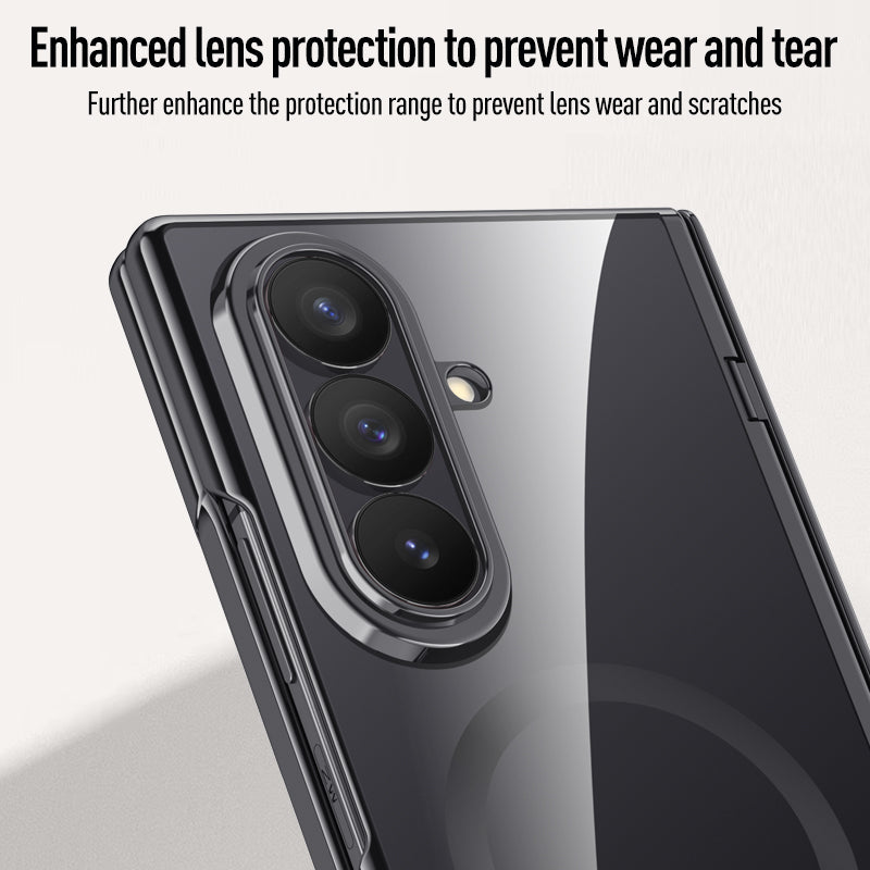 Samsung Galaxy Z Fold 8 Ultra Clear MagSafe Hinge Case with Built-in Tempered Glass [Black]