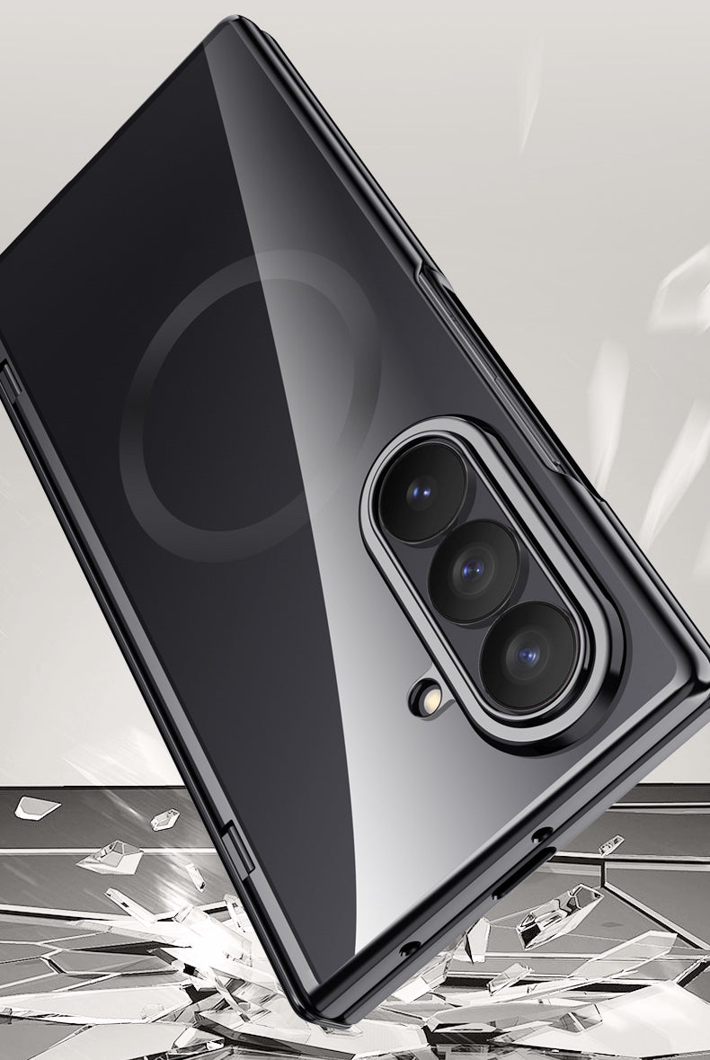 Samsung Galaxy Z Fold 8 Ultra Clear MagSafe Hinge Case with Built-in Tempered Glass [Black]