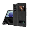 Samsung Galaxy Z Fold 8 Ultra Window Flip Case PU Leather Magnetic Stand Cover - Black - Black