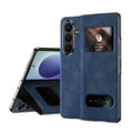 Samsung Galaxy Z Fold 8 Ultra Window Flip Case PU Leather Magnetic Stand Cover - Navy - Navy