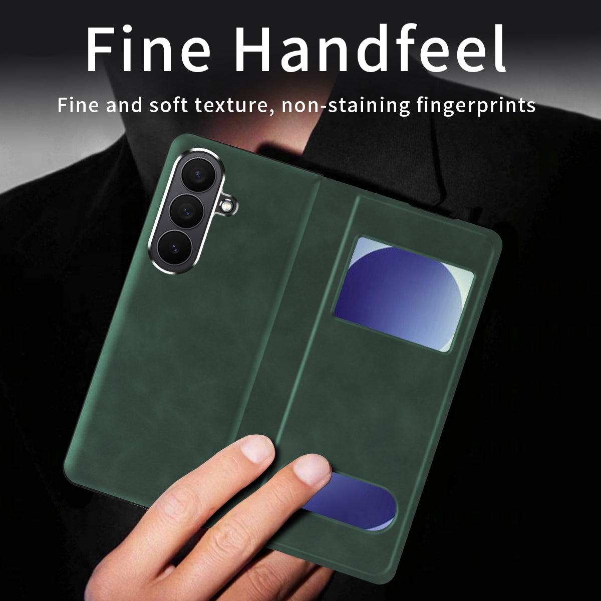 Samsung Galaxy Z Fold 8 Ultra Window Flip Case PU Leather Magnetic Stand Cover - Green
